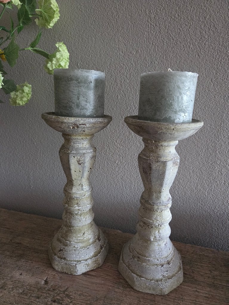stenen kandelaar, Ophalen, 36 cm, Zo goed als nieuw, PTMD