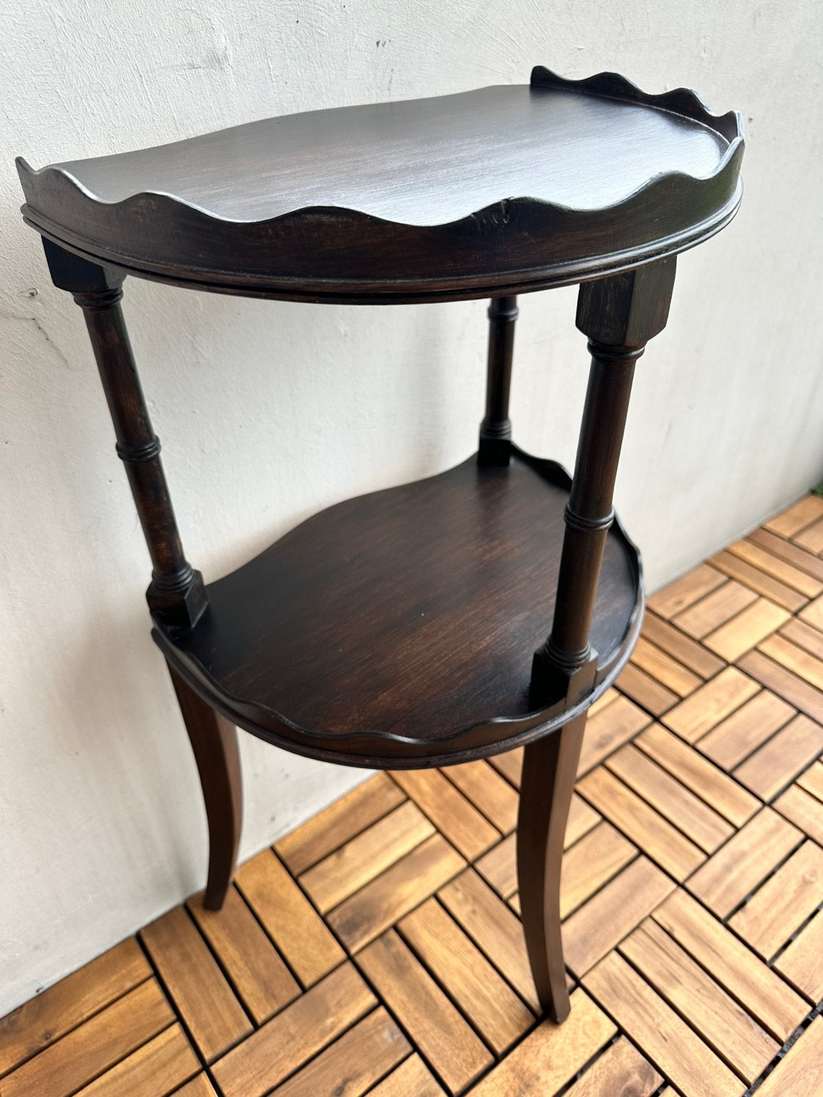 Antiek Plantentafel - Donker Houten Vintage bijzetTafeltje, Ophalen
