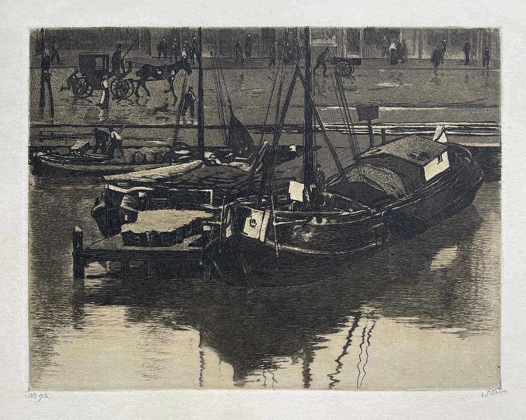 Willem Witsen ets Amsterdam Damrak, Antiek en Kunst, Ophalen of Verzenden