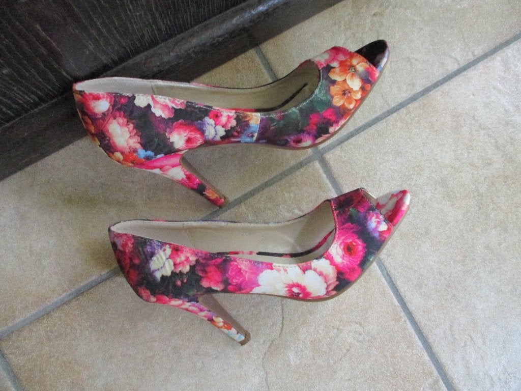 mj/THE DIVINE FACTORY/schoenen/pumps/KLEURRIJK/39/open teen, Pumps, Overige kleuren, Verzenden, Zo goed als nieuw