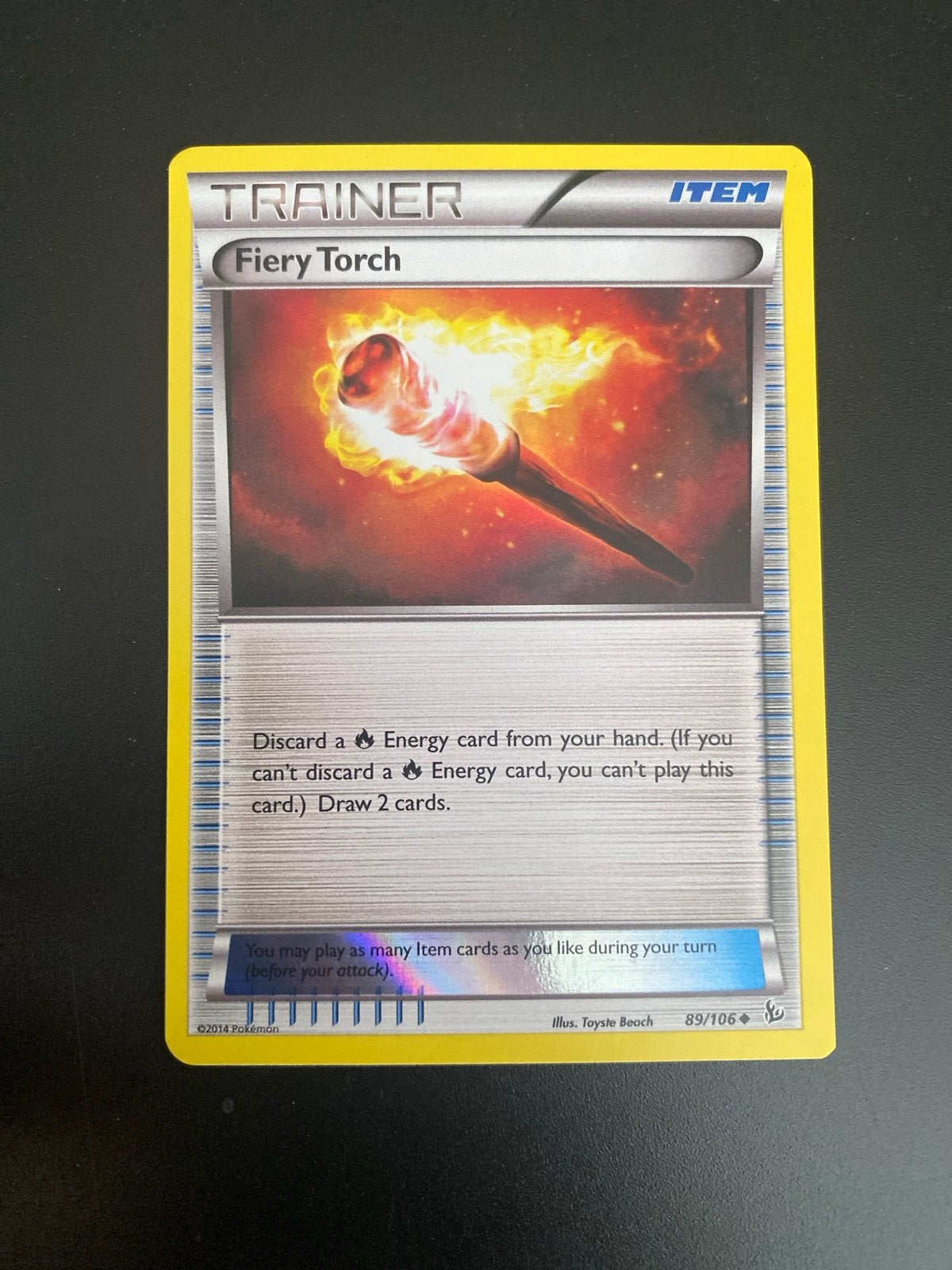 Fiery Torch 89/106 Rare Holo XY Flashfire (2014) NM!, Ophalen of Verzenden, Zo goed als nieuw, Losse kaart, Foil
