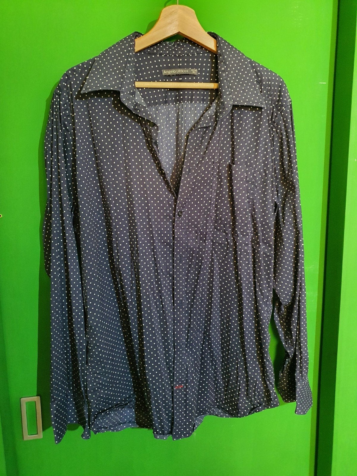 Overhemd Angelo Letrico maat xl katoen mooi shirt, Ophalen of Verzenden, Blauw