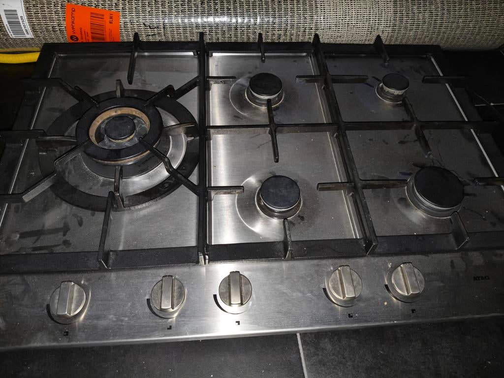 Atag gaskookplaat 75 cm - 5 branders, Ophalen, Gebruikt, Inbouw, Gas