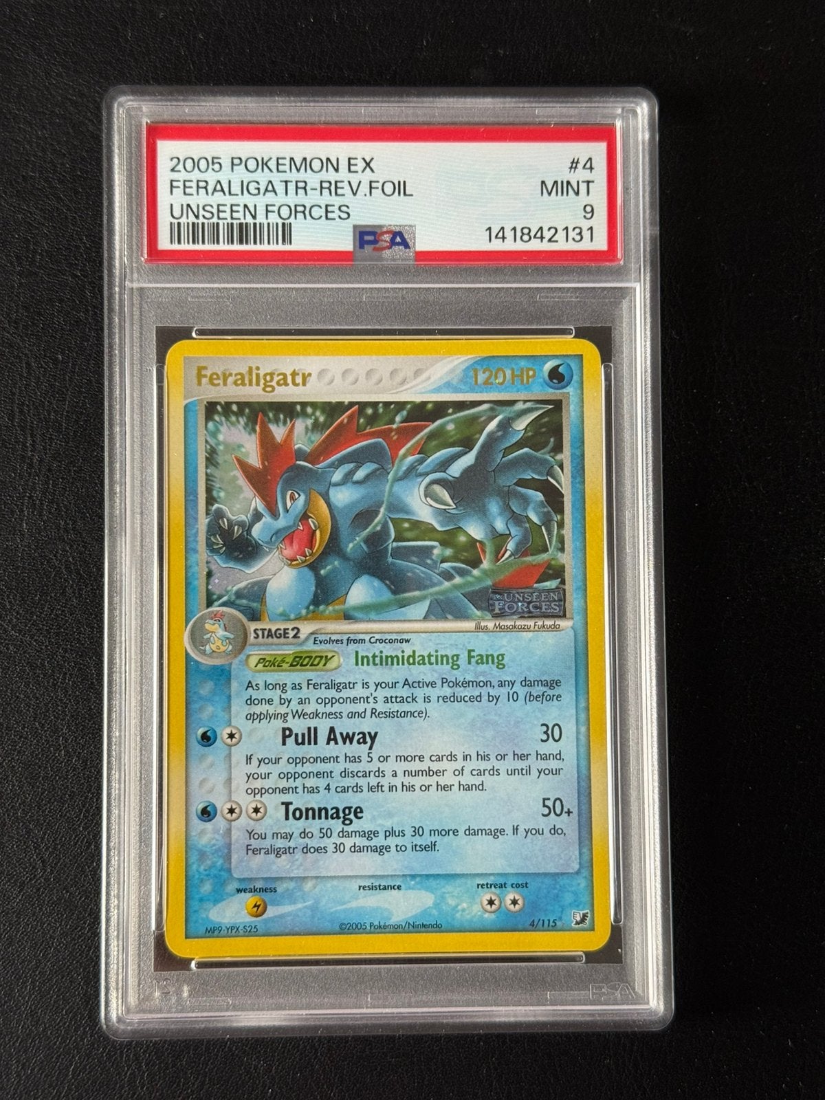 Feraligatr ex Unseen Forces PSA 9, Hobby en Vrije tijd, Verzamelkaartspellen | Pokémon, Ophalen of Verzenden, Zo goed als nieuw