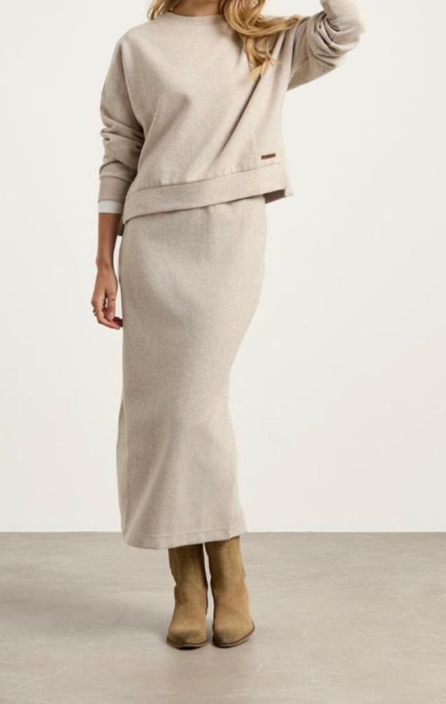 Moscow ecru maxi rok maat L, Maat 38/40 (M), Beige, Ophalen of Verzenden, Onder de knie