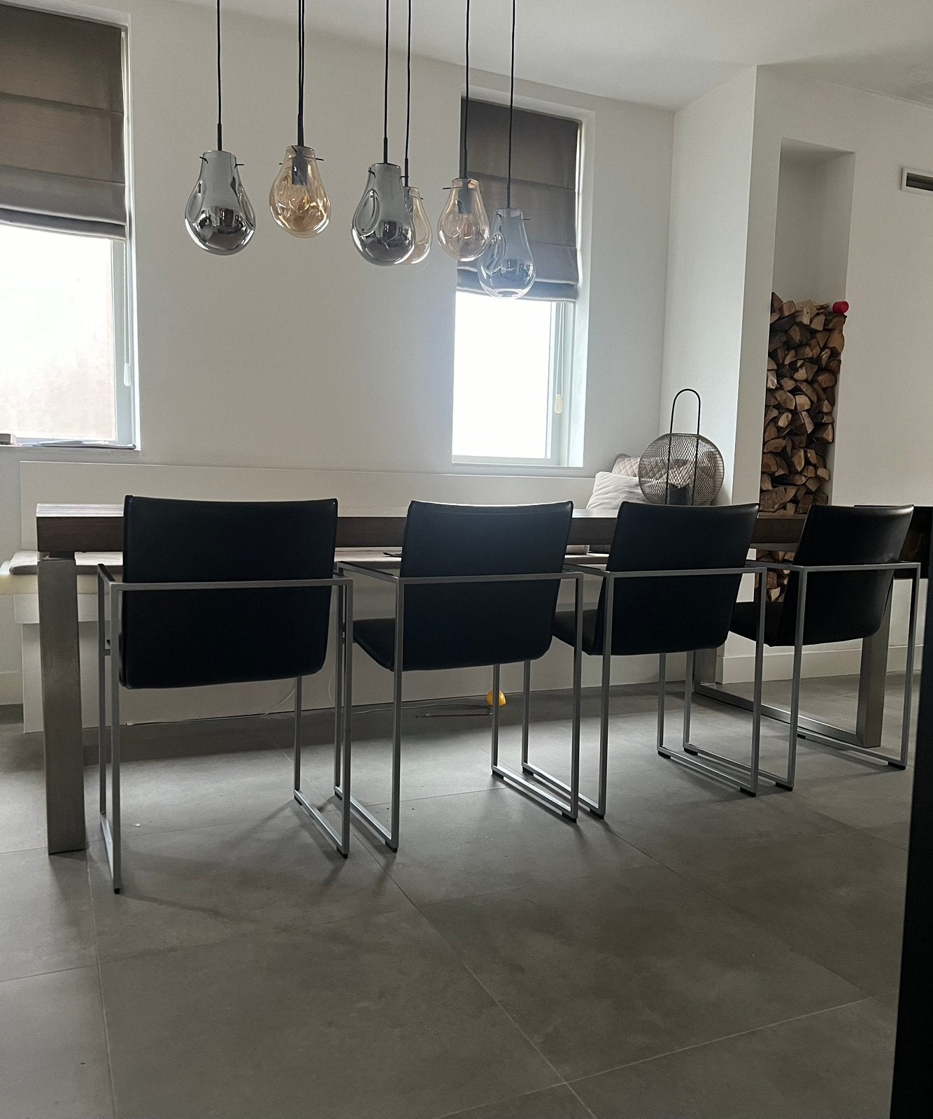 4/6/8 zwart lederen Henders & Hazel the Frame design stoelen, Huis en Inrichting, Stoelen, Ophalen, -, Zwart, -