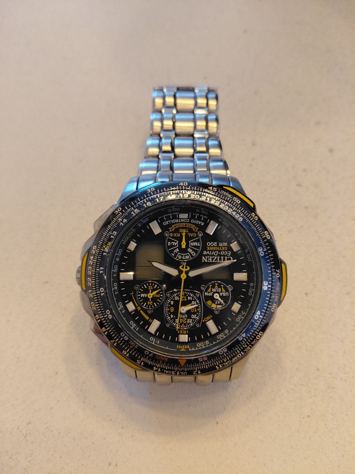 Citizen Eco-Drive Skyhawk Horloge, Staal, Gebruikt, Staal, Ophalen of Verzenden