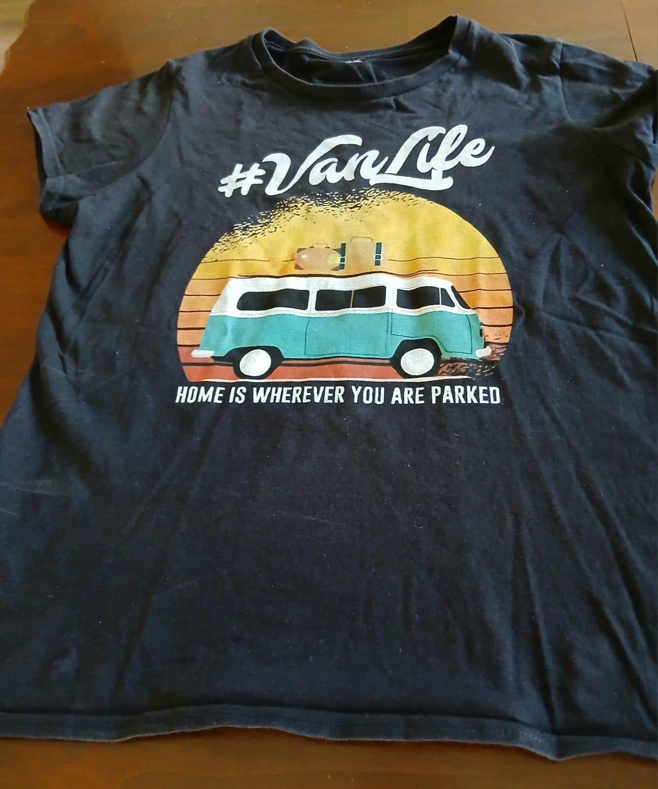 Volkswagen T2 #VanLife T-shirt dames M vintage, Maat 38/40 (M), Zwart, Ophalen of Verzenden, Korte mouw