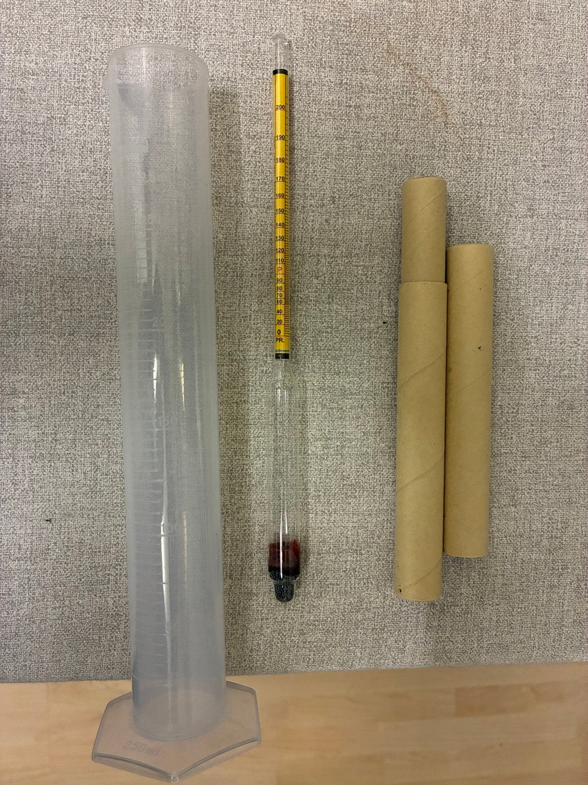 Hydrometer en maatcilinder voor alcoholmeting, Ophalen of Verzenden, Nieuw