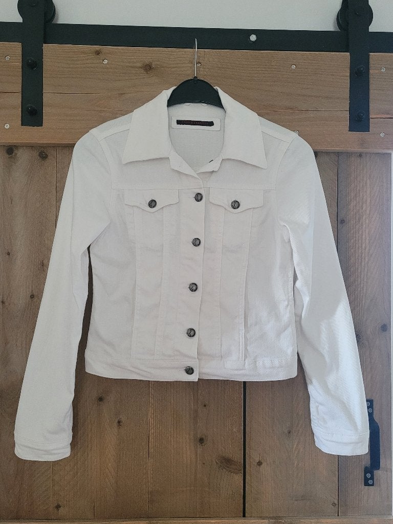 Zomer spijkerjasje / denim jasje wit maat S, Wit, Ophalen of Verzenden, Zo goed als nieuw, Jasje