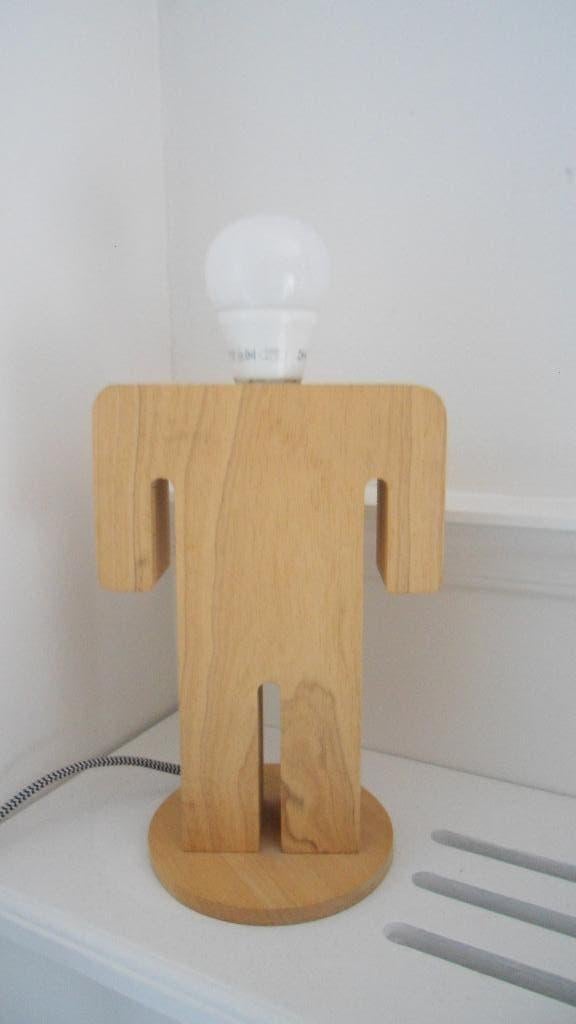 Lamp : ETH Adam houten design tafellamp / tafel lamp, Ophalen of Verzenden, Gebruikt, Hout, Minder dan 50 cm