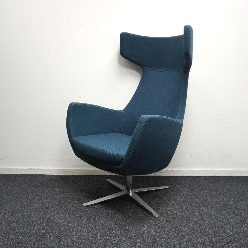 Ahrend Design Fauteuil | Petrol | Relax Stoel | Draaibaar, Gebruikt, -, 75 tot 100 cm, Ophalen of Verzenden