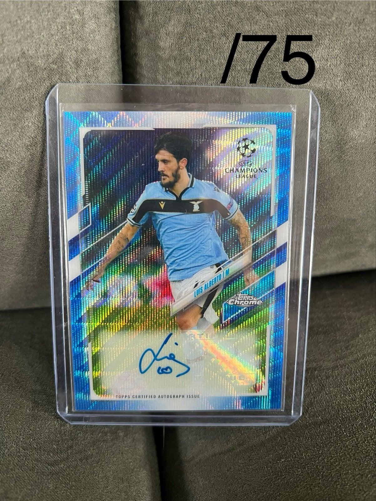 Luis Alberto 2020-21 Topps Chrome UCL Auto /75 Voetbalkaart, Ophalen of Verzenden, Zo goed als nieuw, Buitenlandse clubs, Spelerskaart