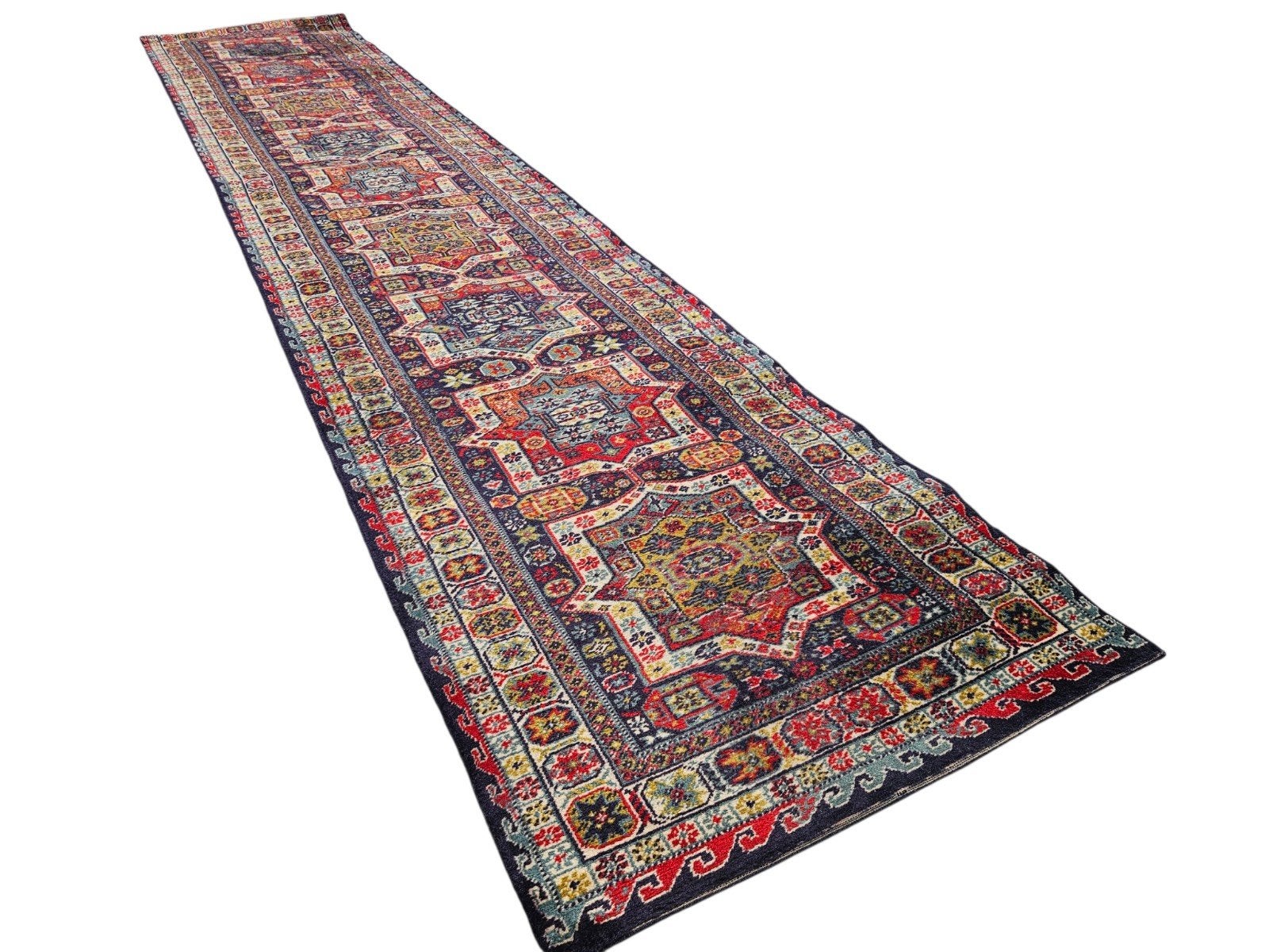 Prachtige vintage loper 70 x 340 cm, Gebruikt, 200 cm of meer, Rechthoekig, 50 tot 100 cm