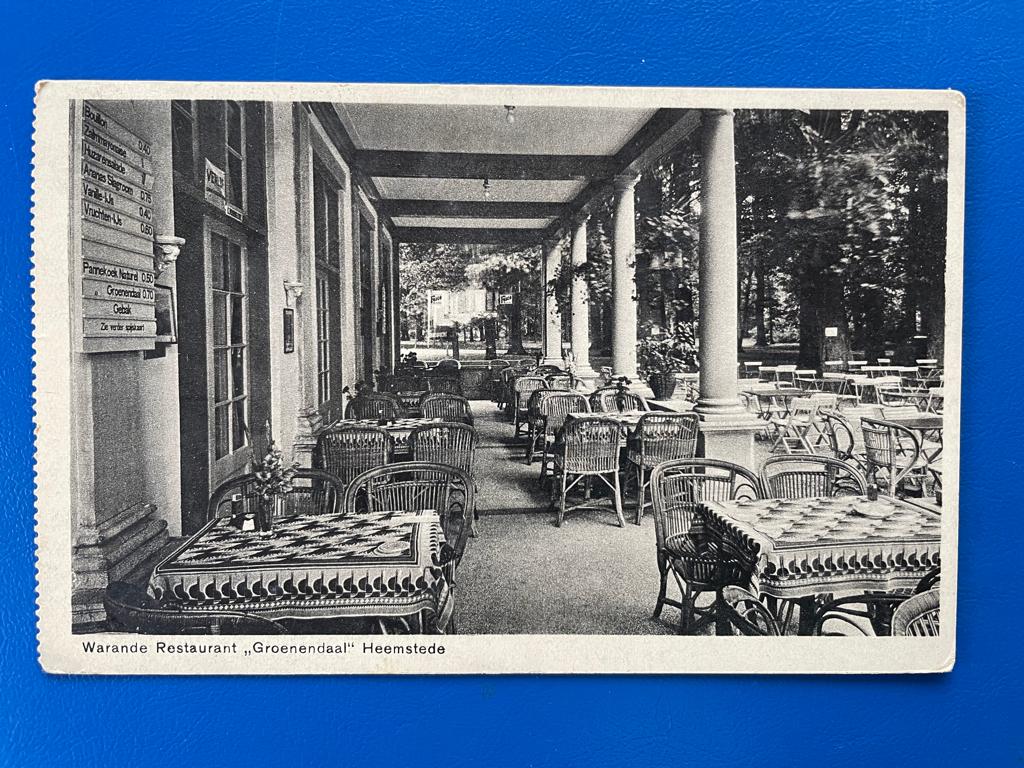 ansichtkaart van Heemstede ,Warande Restaurant Groenendaal., Verzenden, 1920 tot 1940, Noord-Holland