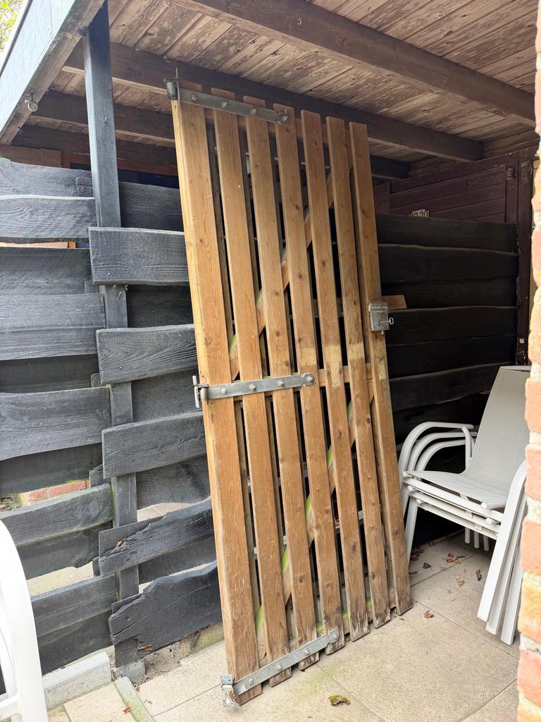 Houten schuttingdeur met slot, Ophalen, Minder dan 3 meter, Hout, 1 tot 2 meter