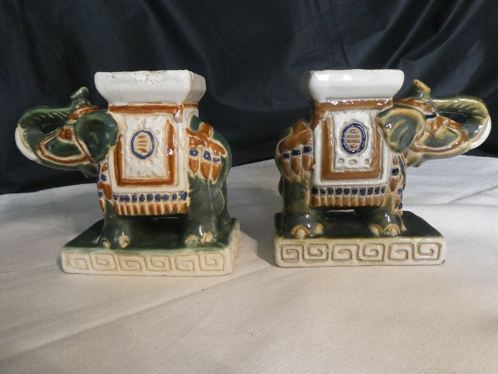 2 x Indische olifant miniatuur plantenstandaard jaren 80, Ophalen of Verzenden