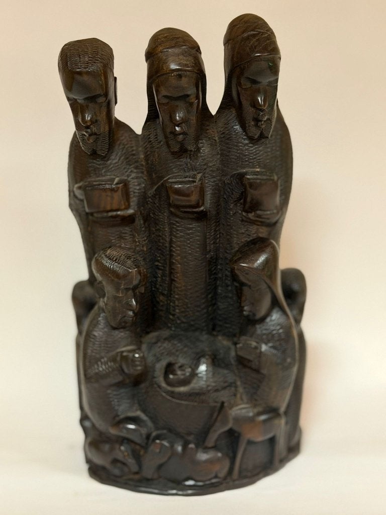 Handgesneden kerststal uit Tanzania, Antiek en Kunst, Ophalen, Houtsnijwerk, Handgemaakt, Hout