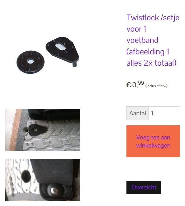 voetbanden,universele antitwist plaatjes en parkers, Watersport en Boten, Ophalen, Nieuw, Overige typen