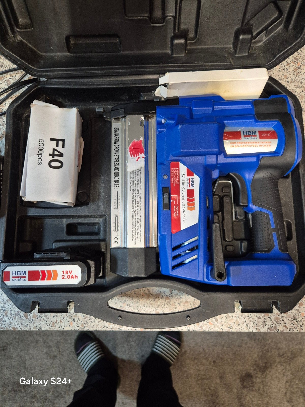 HBM Professionele Tacker en Spijkerpistool op Accu, Ophalen of Verzenden