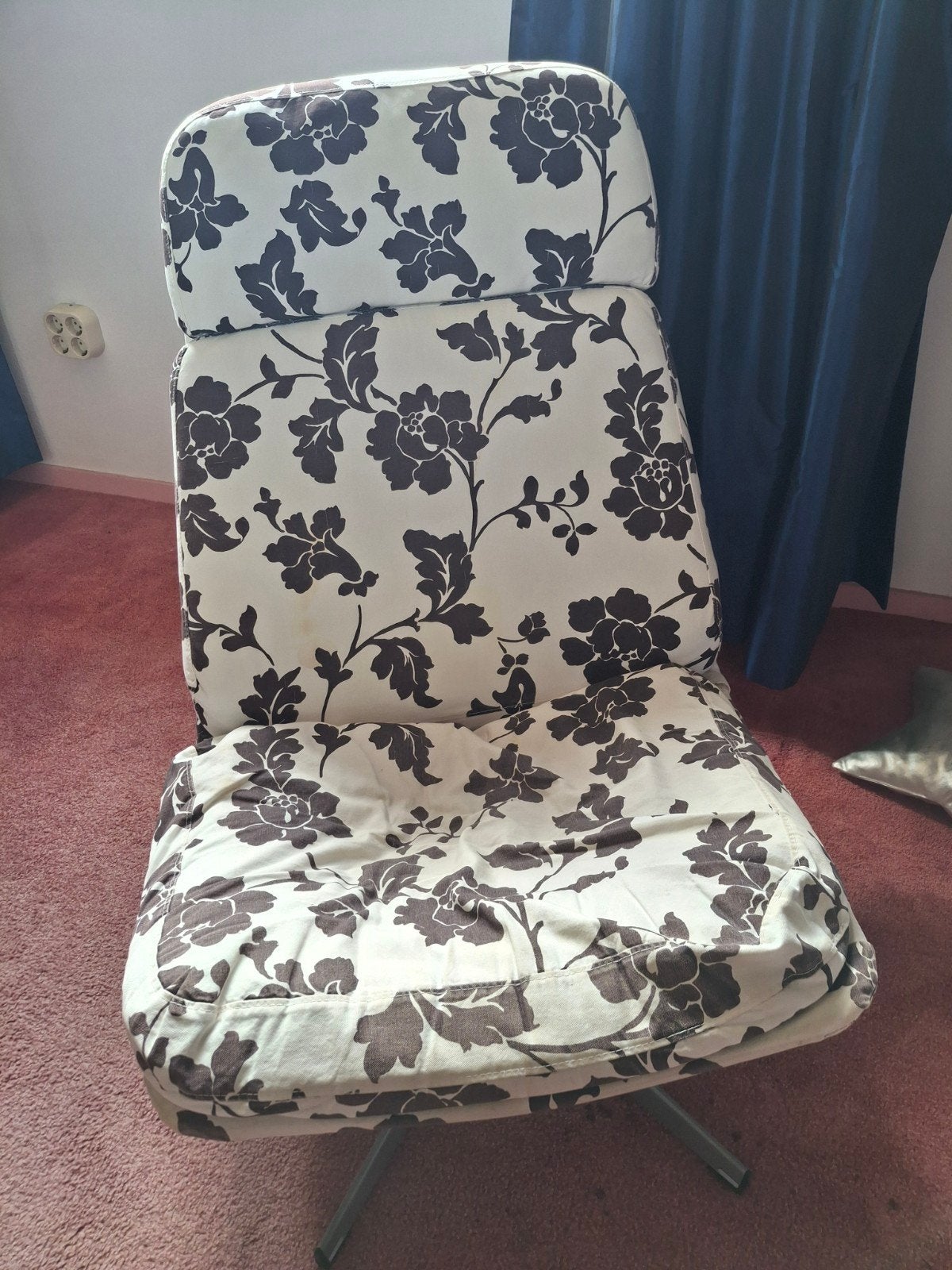 Comfortabele draaistoel met afneembare stof, Huis en Inrichting, Stoelen, Ophalen, Gebruikt, Wit, Stof