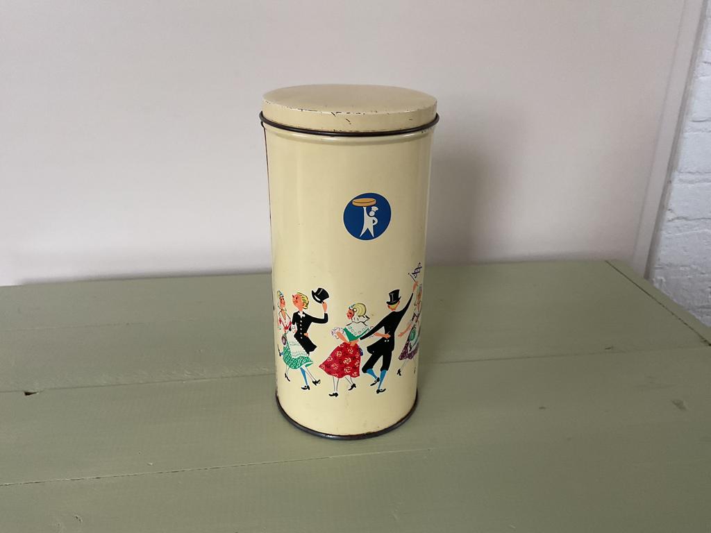 Vintage beschuitbus “ de friese bruiloft”, Ophalen, Gebruikt, Beschuit, Overige merken