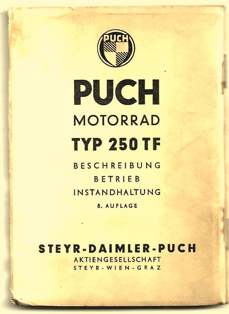 Puch 250 TD Betriebsanleitung handleiding (4927z) motor, Motoren, Verzenden, Overige merken