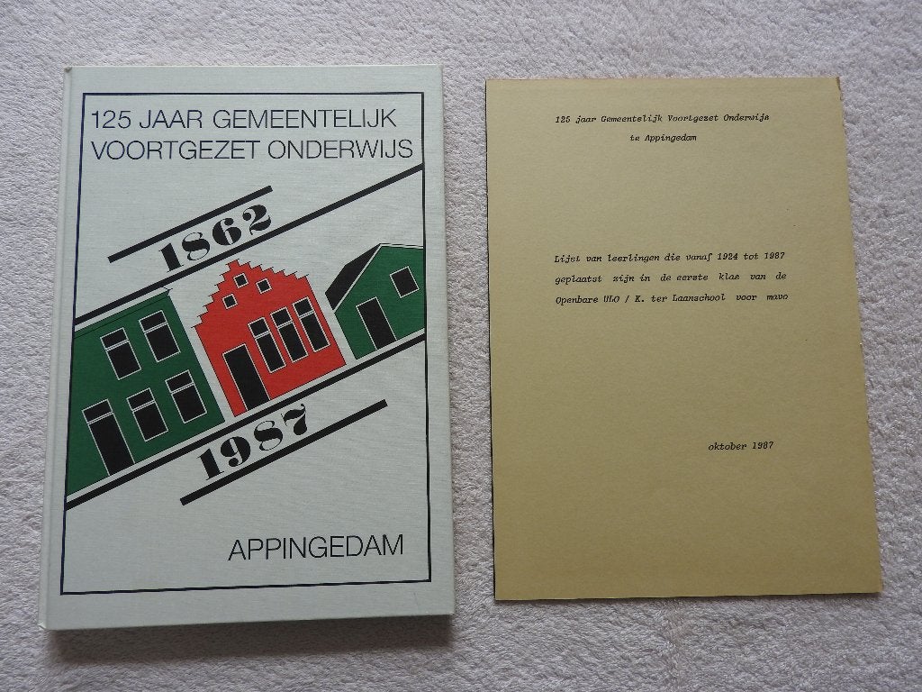 125 jaar Gemeentelijk Voorgezet Onderwijs Appingedam 1862-87, Ophalen of Verzenden, Zo goed als nieuw