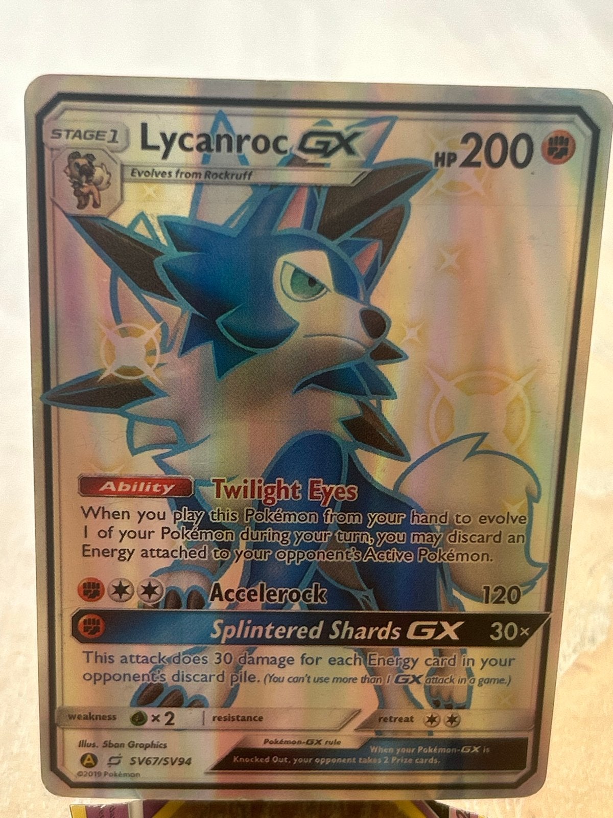 Lycanroc GX SV67/SV94 Pokémon Kaart - Zo goed als nieuw, Ophalen of Verzenden, Zo goed als nieuw, Losse kaart, Foil