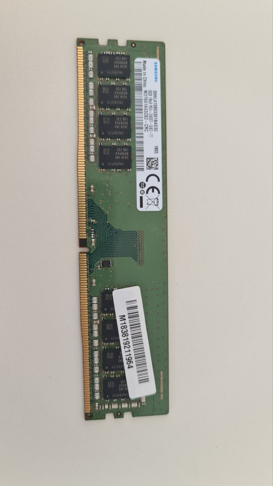 Samsung DDR4 8GB 2400 MHz RAM Geheugenmodule, Computers en Software, RAM geheugen, Gebruikt, DDR4, 8 GB, Ophalen of Verzenden