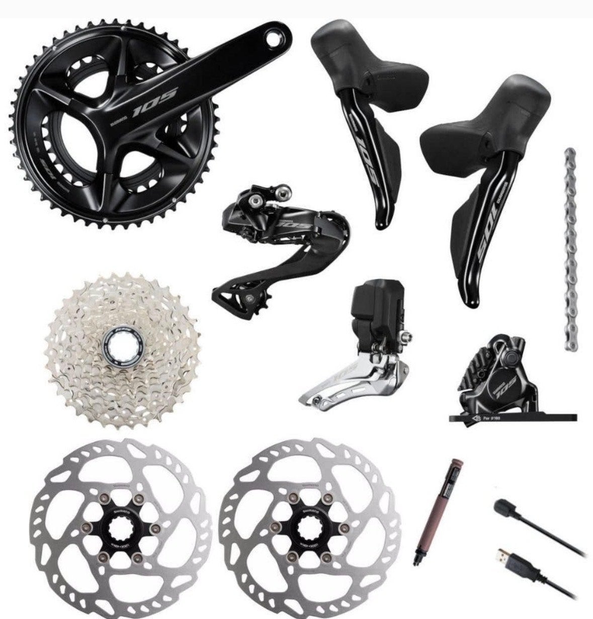 Shimano 105 Di2 Groepset Compleet, Ophalen of Verzenden, Nieuw, Racefiets, Derailleur of Ketting