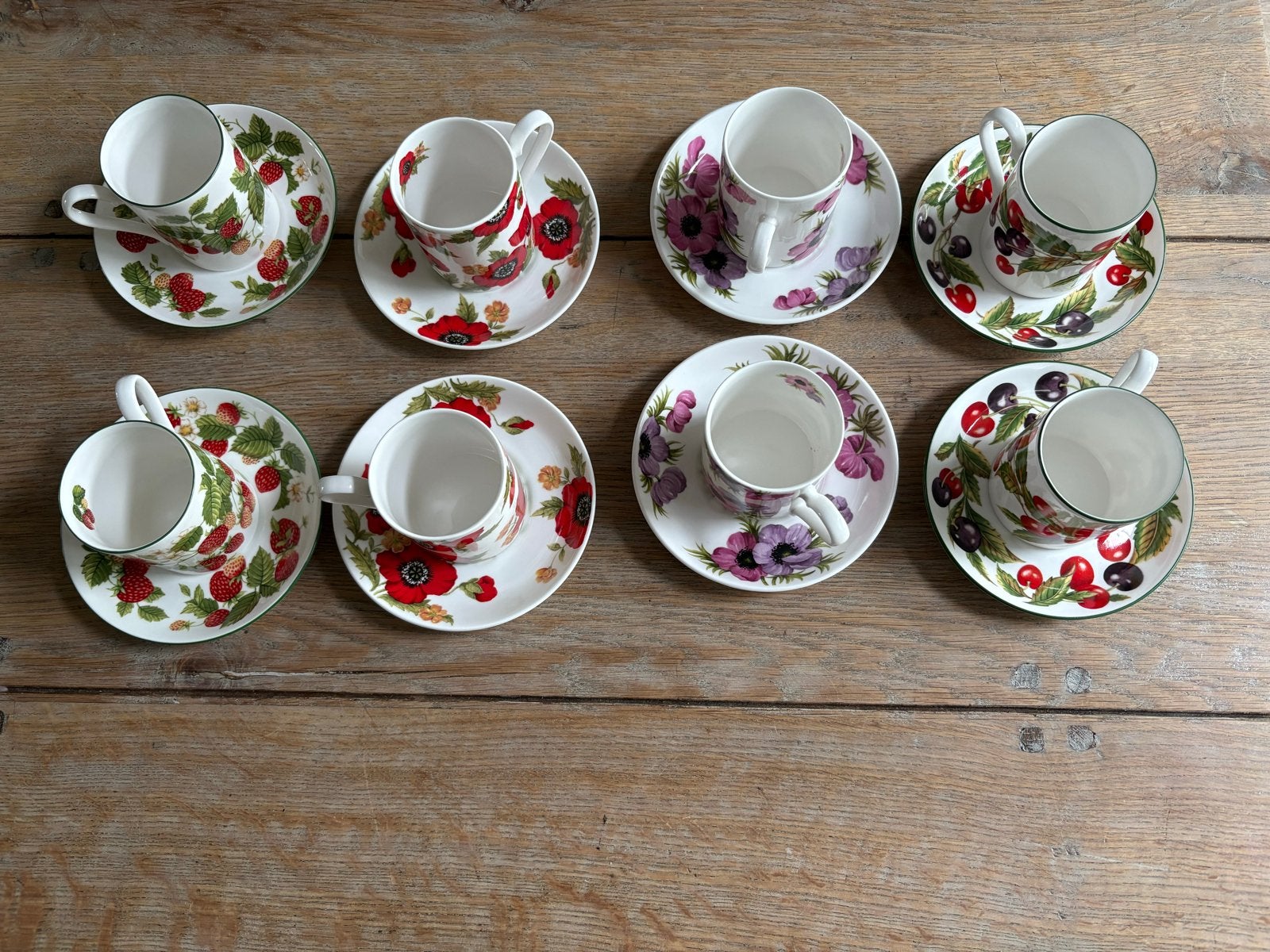 8 vintage Roy Kirkham kop-en-schotels, Ophalen of Verzenden