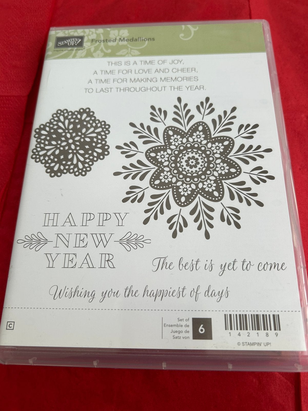 Stampin’ up Frosted Medallions stempelset, Ophalen of Verzenden, Zo goed als nieuw, Overige typen