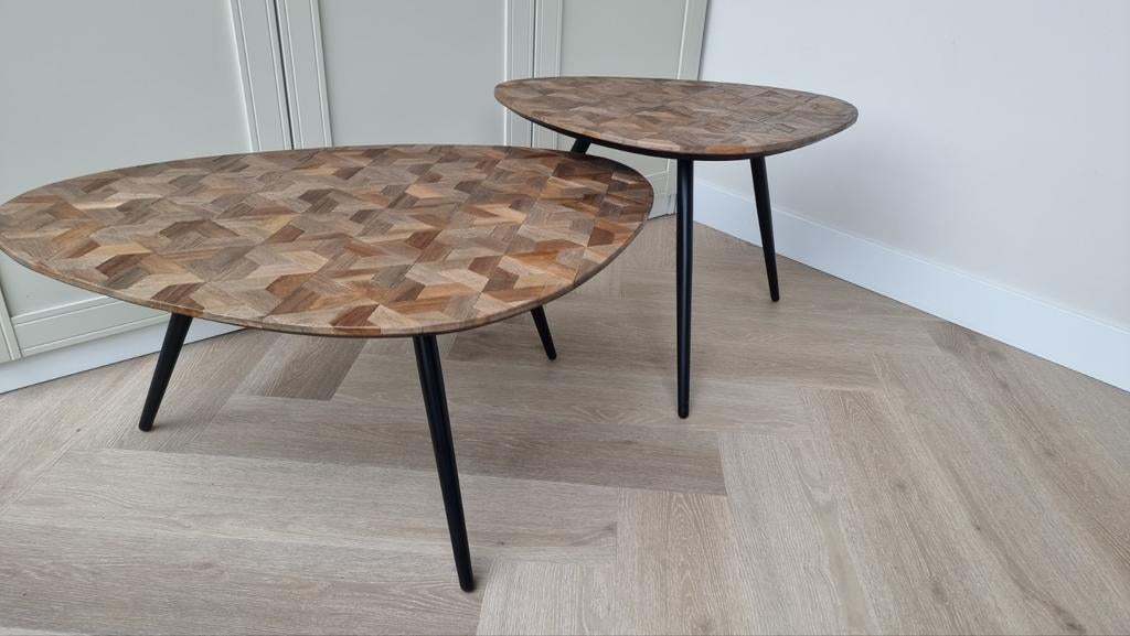 Salontafel Covas Bruin - set 2 stuks, 50 tot 100 cm, Zo goed als nieuw, Overige vormen, Minder dan 50 cm