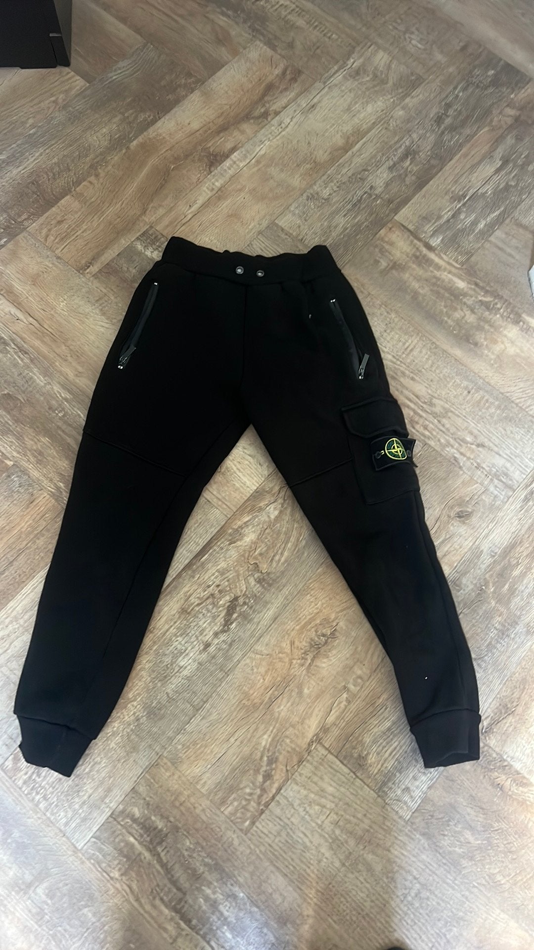 Echte stone island broek, Ophalen, Zo goed als nieuw, Maat 46 (S) of kleiner, Zwart