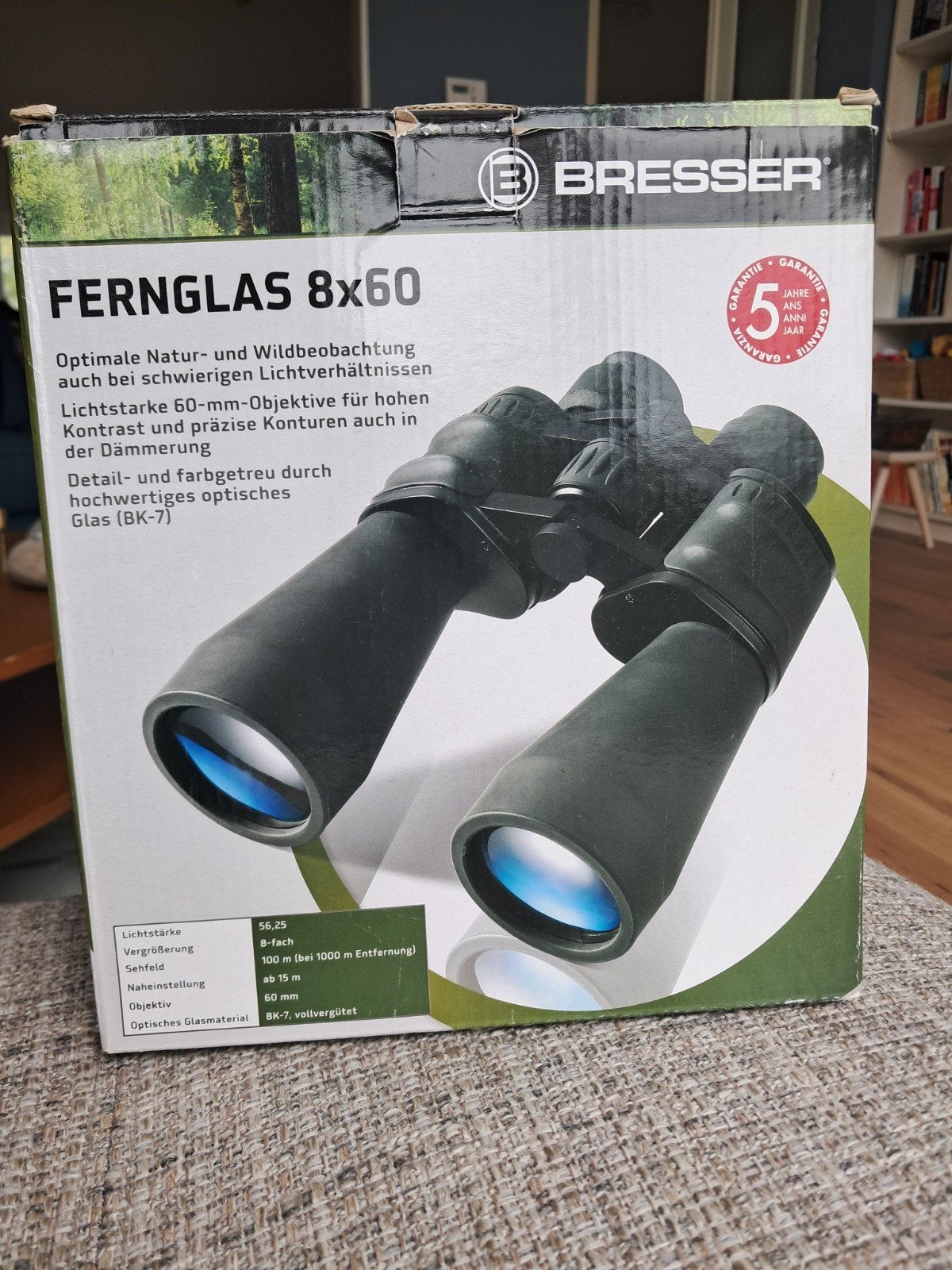 Verrekijker 8x60, Ophalen, Nieuw, Met hoes of tas
