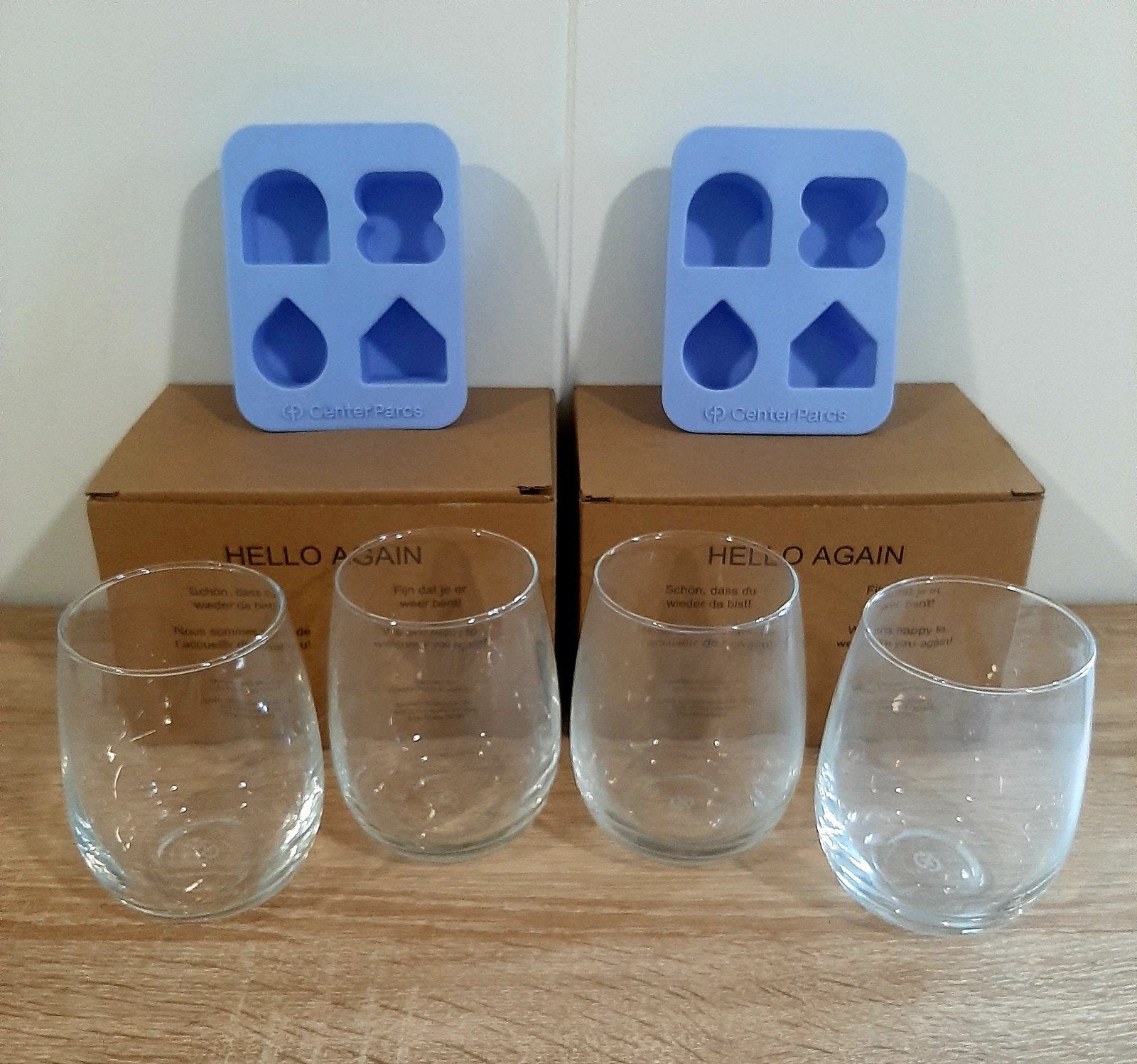 2 Glazenset met ijsblokjes. CenterParcs. Nieuw., Ophalen of Verzenden, Nieuw, Overige typen