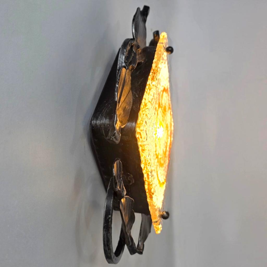 Wandlamp Brutalist jaren 60 Tom Ahlström & Ehrlich murano, Ophalen of Verzenden, Gebruikt, Glas