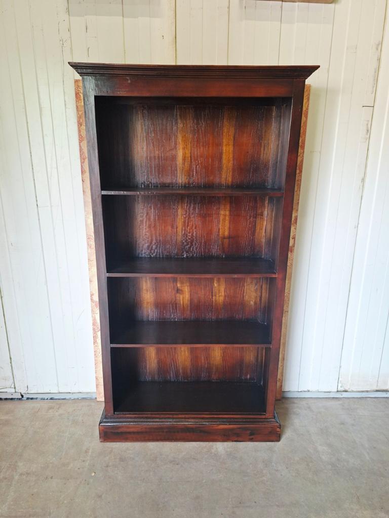 Koloniaal teakhouten boekenkast afm: 97x33cm en 180cm hoog., Ophalen of Verzenden, 25 tot 50 cm, 150 tot 200 cm