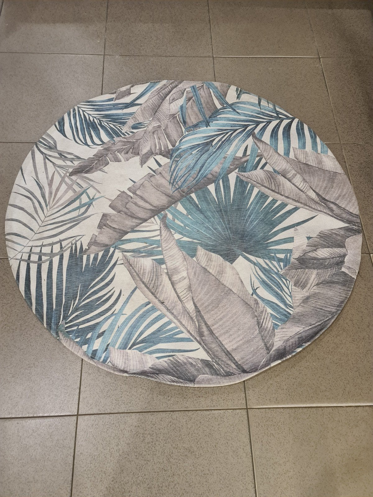 Nieuw vloerkleed rond 120cm viola palm green €40, Huis en Inrichting, Stoffering | Tapijten en Kleden, Ophalen, Industrieel landelijk barok brocante koloniaal boheems vintage