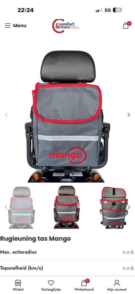 Rugleunintas scootmobiel tas boodschappentas, Ophalen of Verzenden, Zo goed als nieuw