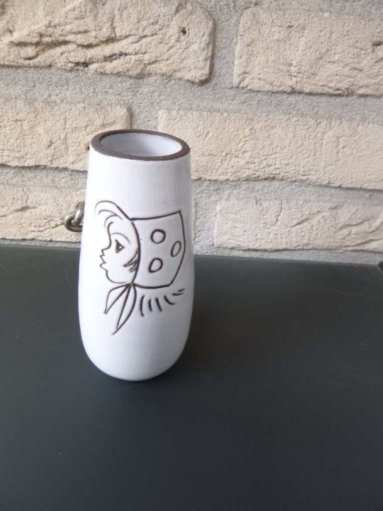 mooi retro vaasje met vrouwenhoofd, Ophalen of Verzenden, Huis en Inrichting