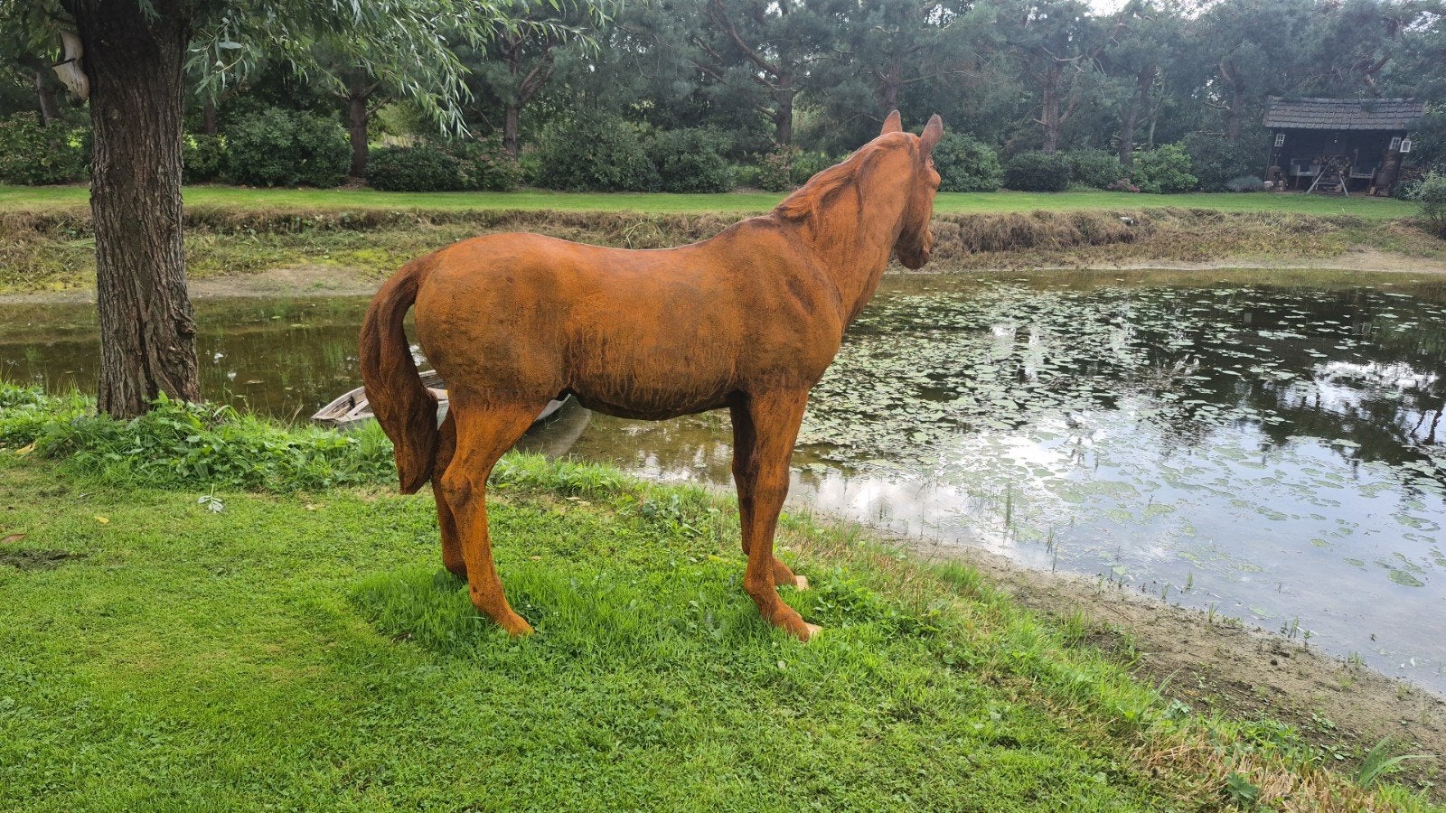 Gietijzeren Tuinbeelden: Stier, Hert, Paard, Bever, Ophalen of Verzenden