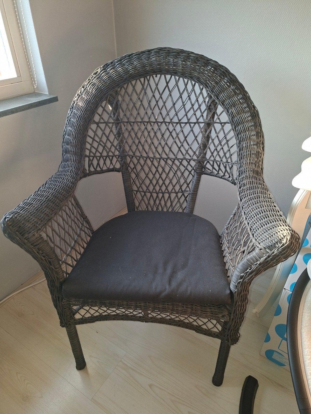 Comfortabele rotan stoel met kussen, Ophalen, Gebruikt, Bohemian, Stof