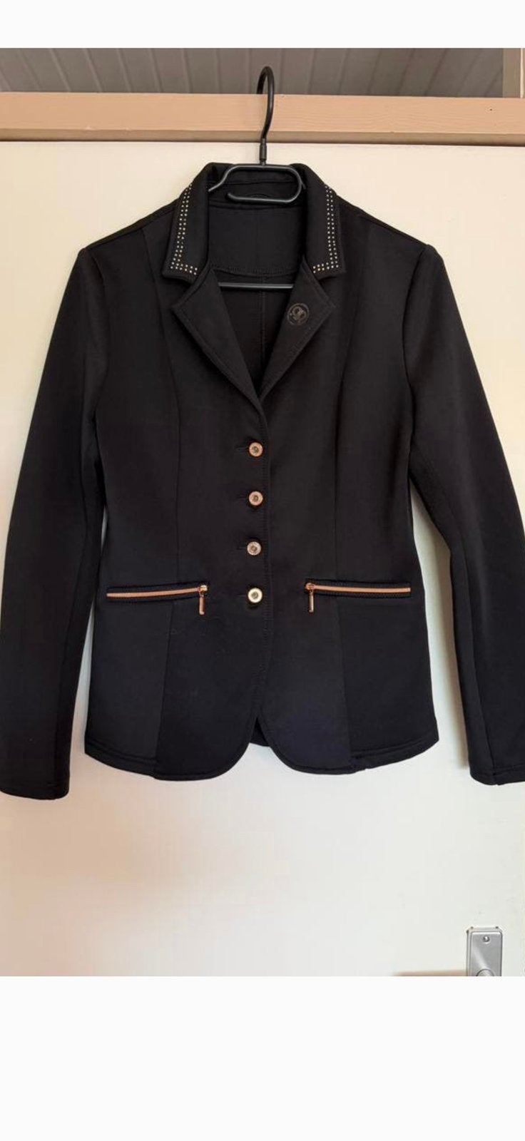Heel mooi zwart wedstrijdjasje S, Dieren en Toebehoren, Gebruikt, Dressuur, Ophalen of Verzenden, Zwart