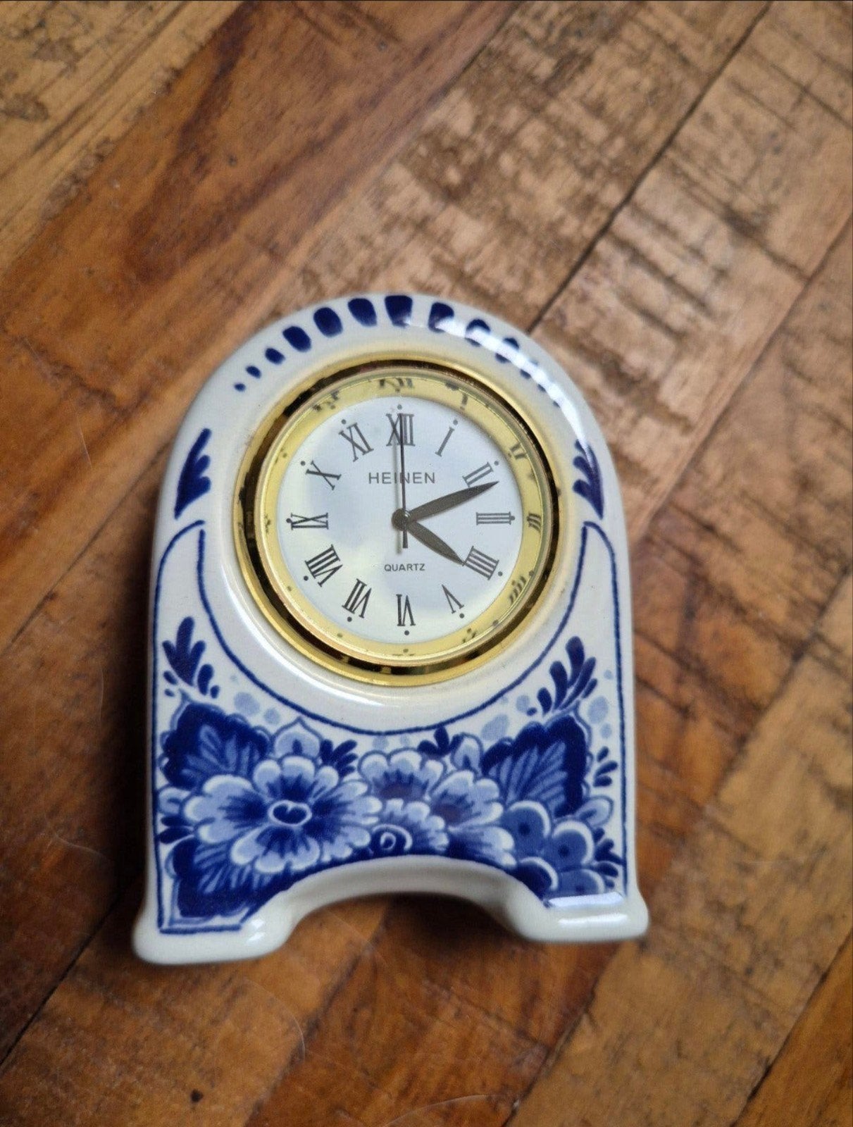 Heinen Delfts Blauw Tafelklokje, Ophalen