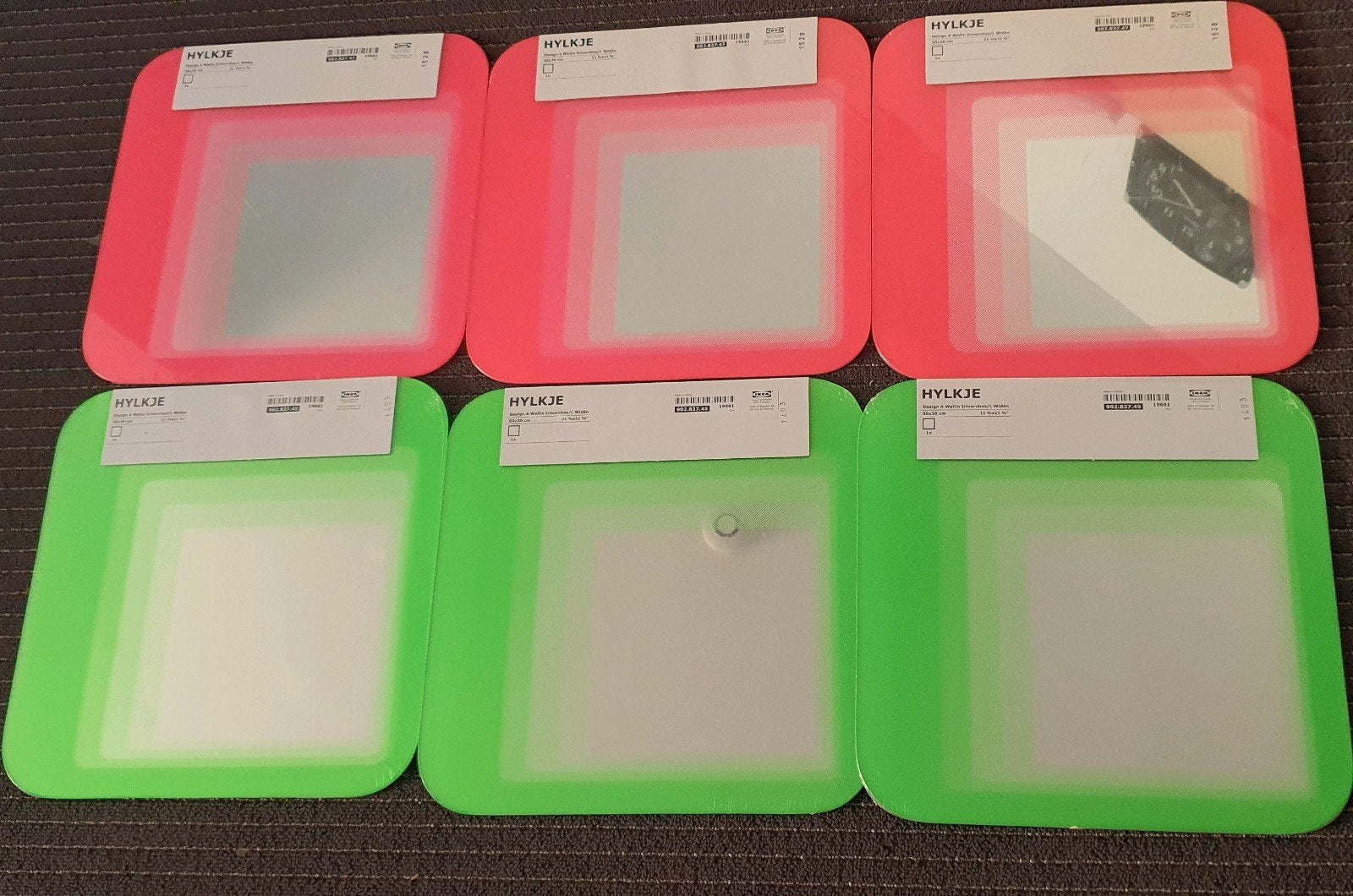 IKEA HYLKJE Kleine Spiegels Groen en Roze (6 stuks), Huis en Inrichting, Ophalen of Verzenden