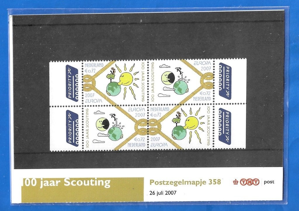 Postzegelmapje 358 - 100 jaar Scouting 2007, Verzenden, Na 1940, Postfris