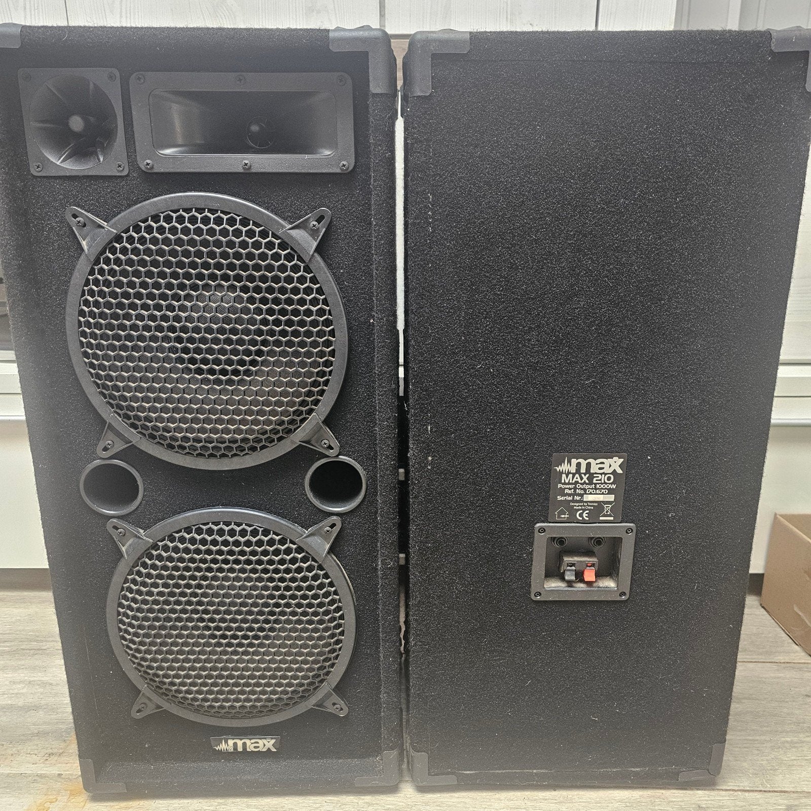 Max MAX210 Party Speakers - 1000W - 75x34x27 cm, Gebruikt, Party speaker, Ophalen, 150 watt of meer