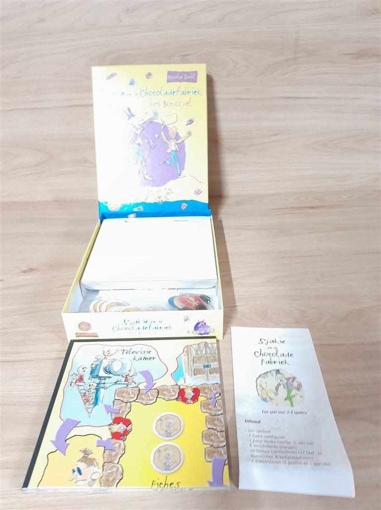 Sjakie en de Chocoladefabriek het bordspel - s3565, Verzenden, Zo goed als nieuw